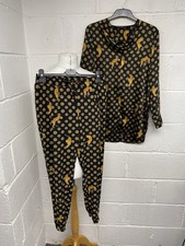 Zara Basics Black Tiger Print Tunic And Matching Cuffed Trousers Co Ord UK S PD