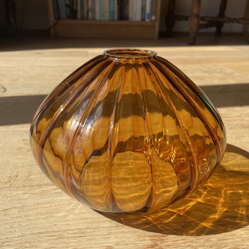 Orange glass 1970s - glass, lampshade