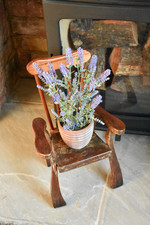 Vintage Wooden Bear /Dolls Chair Plant Stand Varnished Apprentice Style Handmade