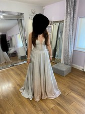 Silver Full Length Prom Dress