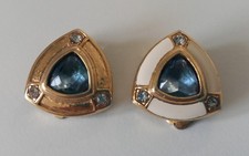 2 VINTAGE CHR DIOR EARRINGS, SIMILAR WITH URANIUM GLASS