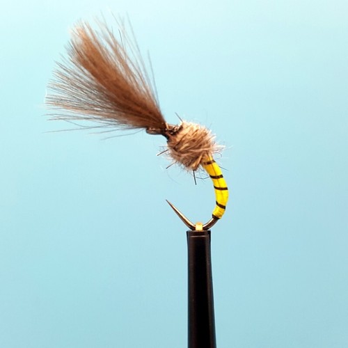 Barbless cdc yellow owl - x,