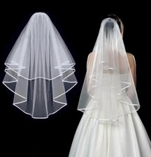 Wedding Veil , Ivory , 2 Tier , New With Hair Grip