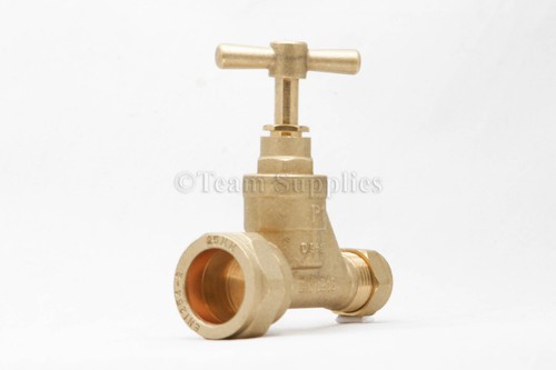 Brass poly stopcock 25mm - brass,
