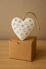 Hanging Heart Decoration White