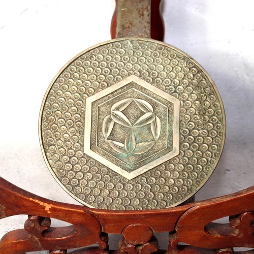 Japanese antique bronze mirror - bronze,