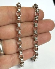 New Men’s 925 Sterling Silver Half Patterned Belcher Chain / Heavy 41 Grams