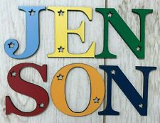Personalised wooden MDF letter with stars - ANY COLOUR Painted Toy box name Sign