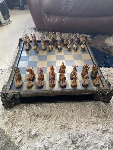 Vintage victorian chess set