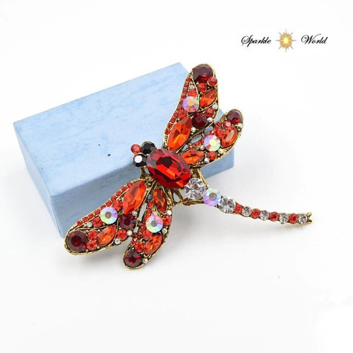 Crystal red dragonfly - crystal,