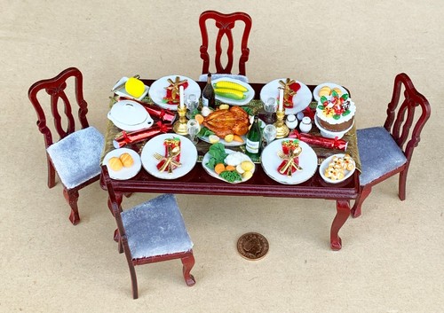 Doll house christmas dinner - house,