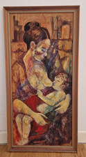 Naive Folk Art Mother & Baby