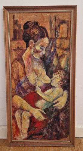 Naive folk art mother - folk, baby
