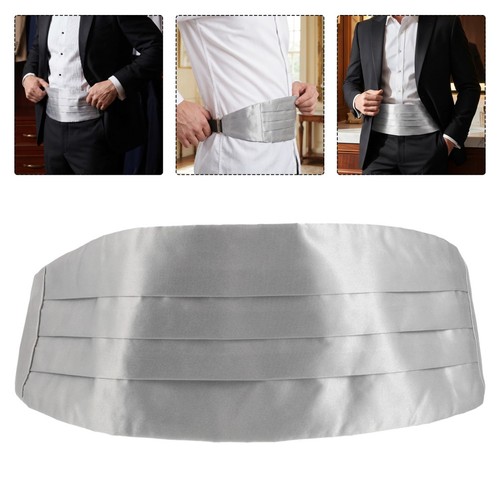 Men tuxedo cummerbund silver - men,