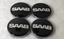 4x 63mm SAAB Logo Black Car