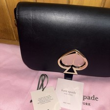 Kate Spade Nicola Twist lock Bag Black Leather Shoulder Bag BN Small Mark