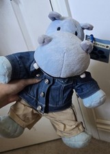 Vintage Bear Factory Blue Hippo Plush