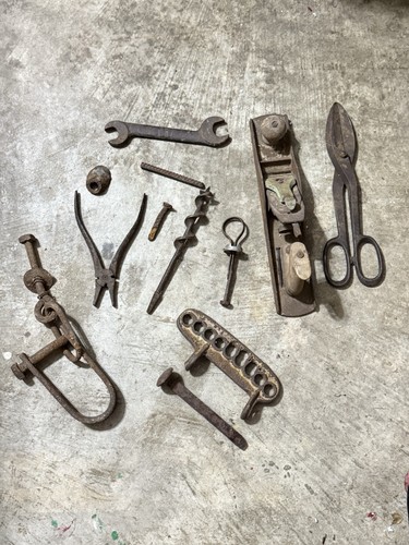 Old rusty farm implements - farm, and