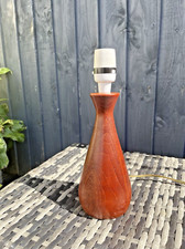 MID CENTURY 60'S 70'S SCANDI TURNED TEAK DANISH DESK BEDSIDE LIGHT TABLE LAMP