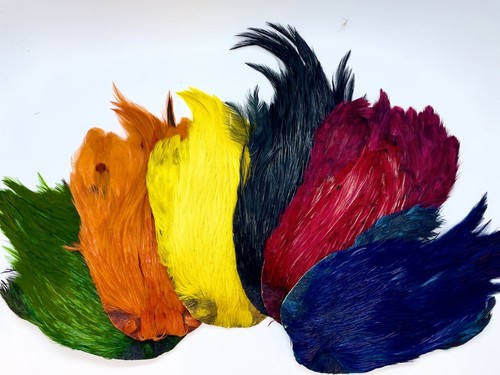Dyed cock neck - cock, tying