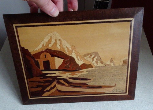 Vintage marquetry picture - vintage,