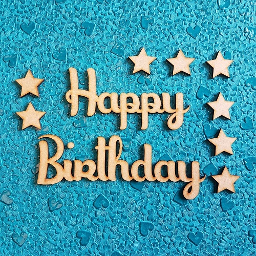 Happy birthday script 50mm - "happy,