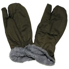 Czech Army M55 Olive Green Faux Fur Lined Winter Mitts Trigger Finger