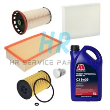 5L MILLERS 5W30 ALL FILTERS FULL SERVICE KIT FOR AUDI A3 SPORT 1.6 TDI SE 2012+