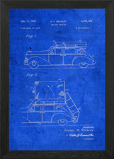 Car Top Trailer Vintage Framed