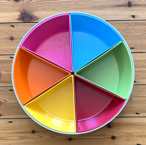 Round plastic divided serving - divided,
