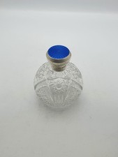 Lovely Silver and Guilloche Enamel Topped Scent Bottle - 1944