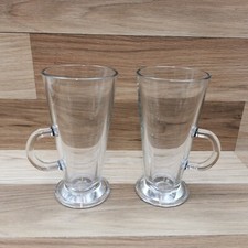 2 x Tall Latte Glasses Coffee Cappuccino Tea Hot Chocolate Glass Mugs
