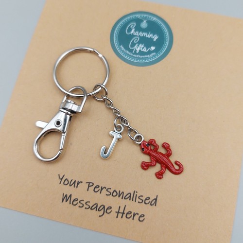 Red gecko keyring - red,