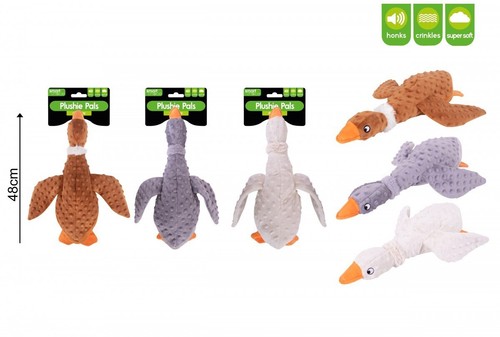 Plush honking duck dog toy - plush,