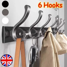 6 Hooks Aluminum Coat Clothes Door Holder Rack Key Hooks Wall Mounted Hanger