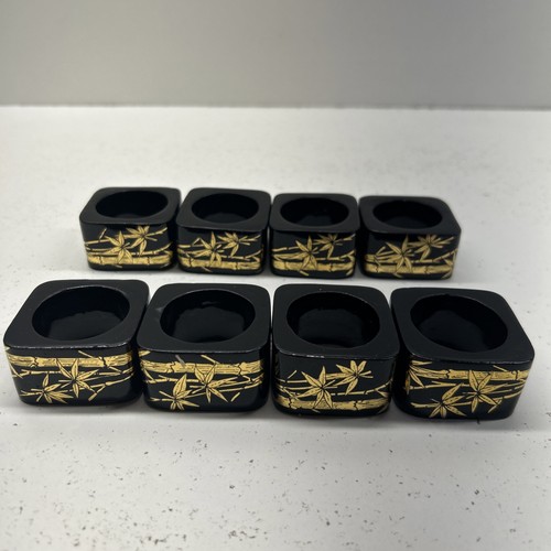 Vintage black lacquer napkin - vintage,