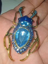 Large Gold Tone Beetle Brooch
