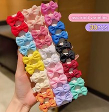 30 Pcs Hair Bows Large and small multicoloured hair bow clips for children/baby