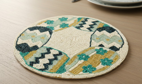 Set beaded placemats - of, 6