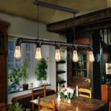 Vintage Industrial 5Way Steampunk Retro Pipe Light Hanging Ceiling Pendant Light
