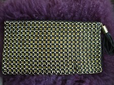 RARE BIBA BLACK LEATHER & GOLD