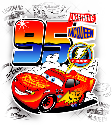 Cars lightning mcqueen iron - lightning,