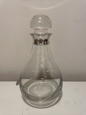 J.A. Campbell Decanter Hallmarked Silver and Dartington Crystal Signed teardrop