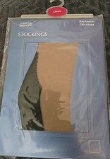 Marks and Spencer 10 denier Black Backseam stockings - Natural Tan - M/L NEW