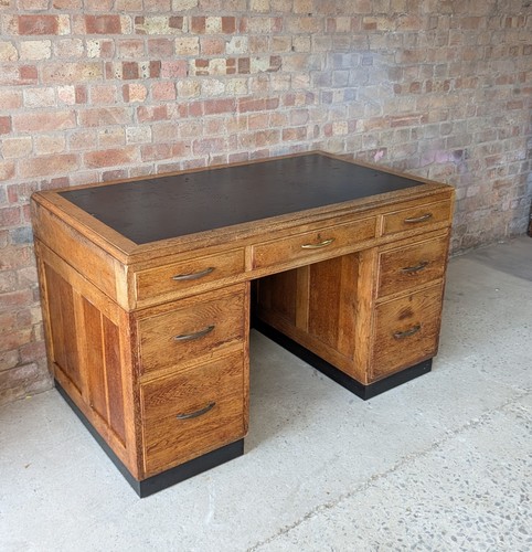 Vintage art deco oak writing - art,
