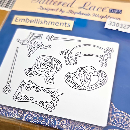 Tattered lace embellishments - tattered,