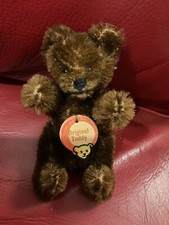 vintage Brown steiff bear 1950 Rare With Chest Tag 3.5 Inches Tall