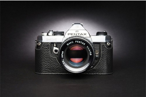 Leather half case for pentax - leather,