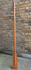 LOVELY HANDMADE  VINTAGE  WOODEN BOAT  OAR - LEATHER COLLAR -  200CM