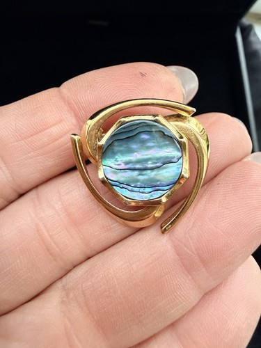 Paua shell brooch - shell,